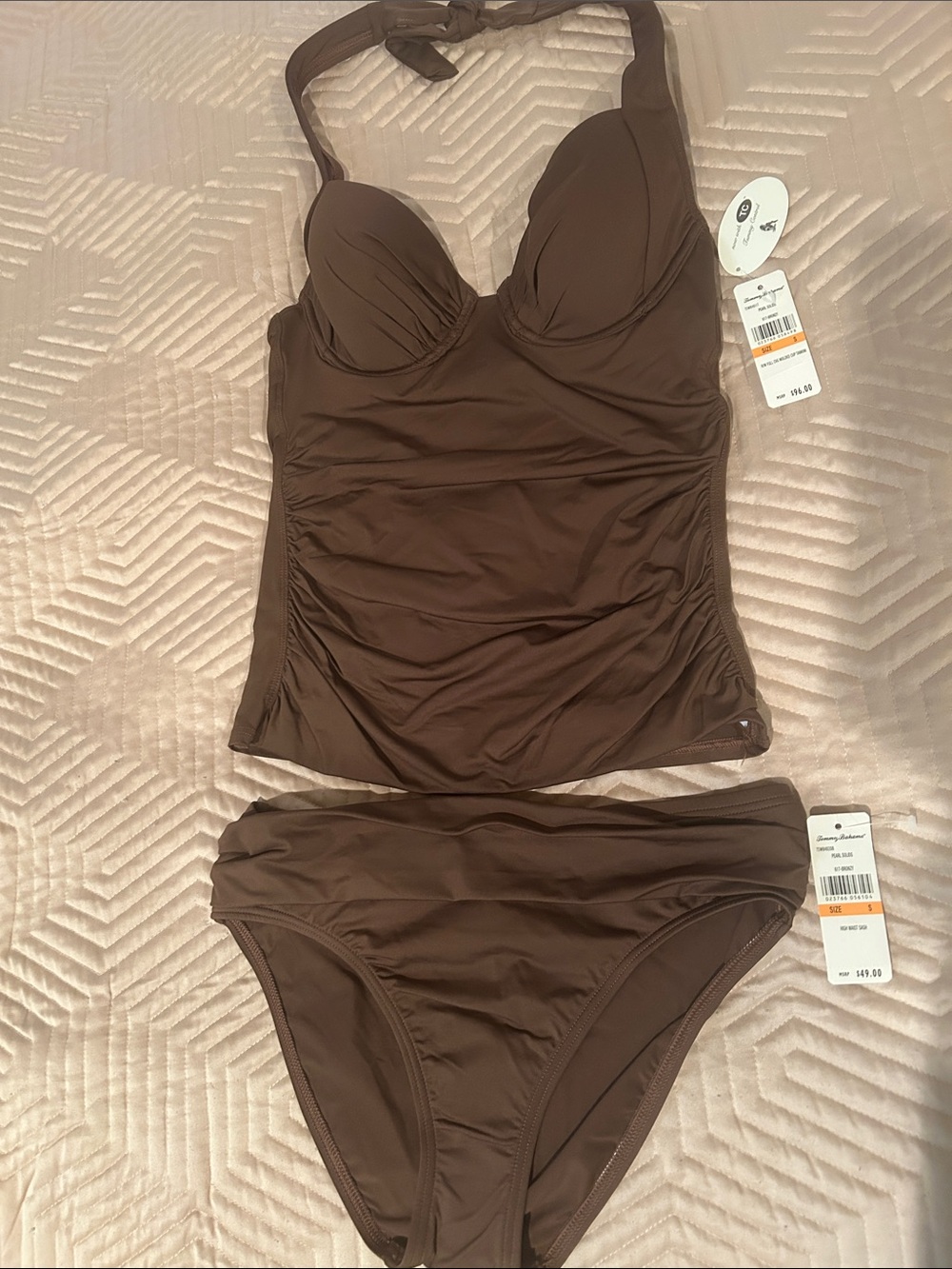 Tommy Bahama 2 pc Tankini bathing suit Size Small NWT BronzyBrown $145